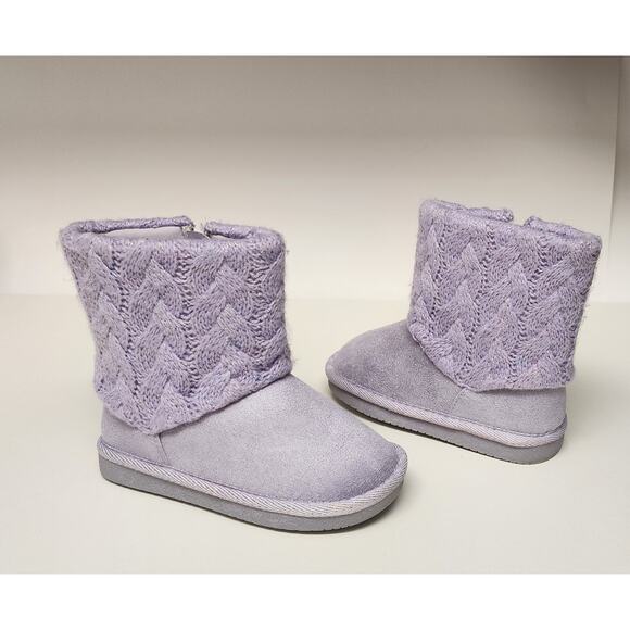 Jumping Beans Reagann Toddler Girls Winter Sweater Boots Lavender Purple Size 11 - Picture 3 of 14